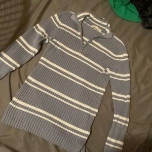 Blue and white long sleeve.